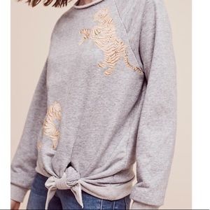 *SALE* Anthropologie tigre tie sweatshirt EUC SM